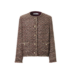 
[Golden Little Fragrance] VGRASS VGRASS 'Opal Gold' 26 Spring Red Little Fragrance Style Short Jacket for Women