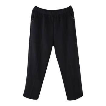 Add fertilizer and size middle -aged and elderly high -waist women's pants straight tube
