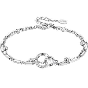 Katiro geometric double -ring bracelet 925 silver women temperament
