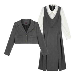 
Annie is not popular, retro college style suit two-piece set for women 2025 autumn new slightly fat big size temperament set