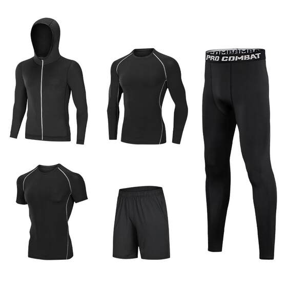 
Sports suit men's spring and autumn gym clothes quick-drying clothes high elastic tight running equipment training clothes spring