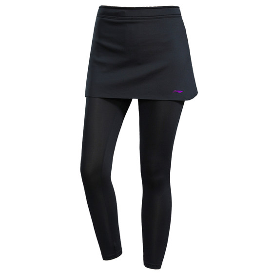 2026 Li Ning new summer style women's fake two-piece nine-point culottes high-waisted quick-drying sportswear badminton wear tennis wear