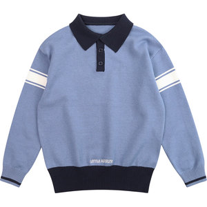
Chunyi Liangpin children's clothing boys' lapel sweaters spring and autumn children's Korean style temperament sweaters boys versatile tops