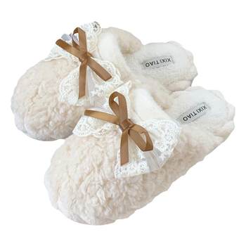 Fine Korean version of fashion and warmth couple cotton slippers
