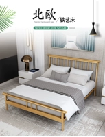 Nordic Iron Art Bed Simple Princess Bed Light Luxury Modern INS WIND NET MODEL 1,5 1,8 метра двойной железной рам