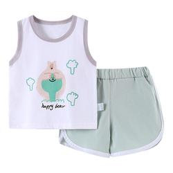 Belle Yi Vest Set Sleeveless Cotton Girl Baby Summer Thin Section Baby Clothes Children's Boys Shorts