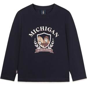 
Hush Puppies children's clothing children's long-sleeved T-shirt spring and autumn new boys casual T-shirt girls baby cute pullover