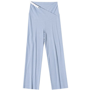 
Pregnant women's pants ice silk summer thin wide-leg pants abdomen support straight-leg casual pants large-size summer leggings outside women