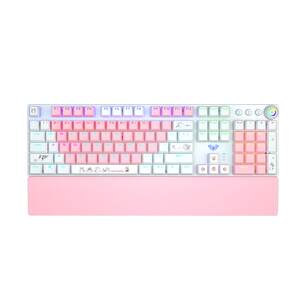 
Wolf spider pink mechanical keyboard girl cute office game e-sports blue and black tea red scroll wired computer notebook