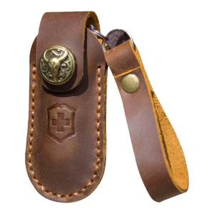 Small knife cover leather cover folding knife cover Swiss army knife cowhide genuine leather handmade portable hunter mini protective cover sheath