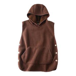 Large leak 380g ultra -fine shredded velvet+lamb cashmere warm men's casual hooded vest vest autumn and winter vest jacket