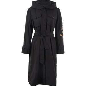 
Fishing brand women's windbreaker women's 2023 new contrasting color hooded embroidered over-knee casual long jacket FGFC3011