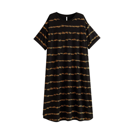 
Yue Nei nightgown women's pajamas summer Modal short-sleeved loose large size casual long-wearing style for outdoor wear