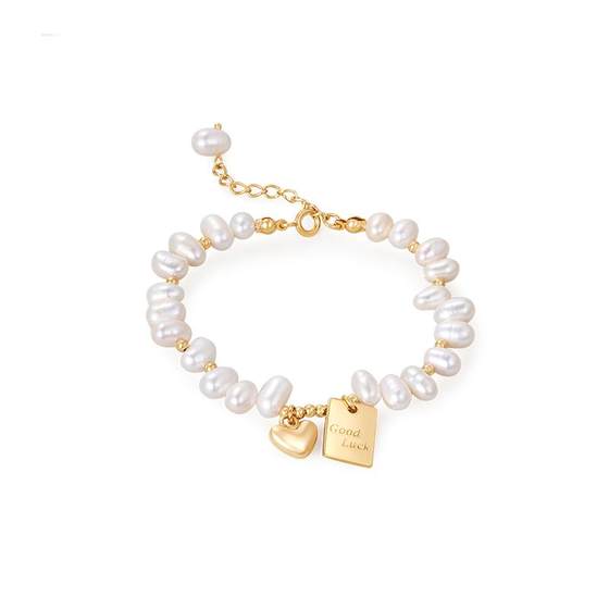 
AmberLollipop Freshwater Pearl Bracelet Women's Light Luxury Bracelet Niche Exquisite Jewelry Lucky Birthday Gift