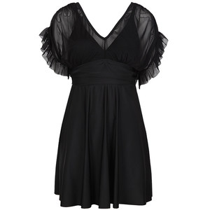 
300*0.5kg slim Korean ins internet celebrity off-shoulder hot spring swimsuit Fat Yingying large size women's one-piece dress swimsuit