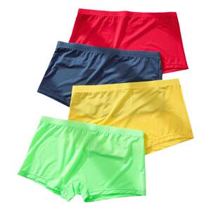 New summer men and women common ice silk flat -angle panties, breathable ultra -thin transparent, transparent, fast -drying sex couple four -corner shorts