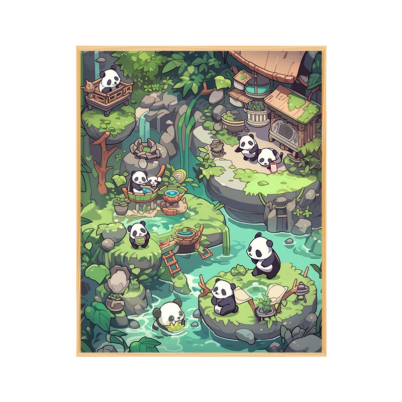 Panda Paradise Diy Digital Oil Painting 2024 New Hand Painted Filled