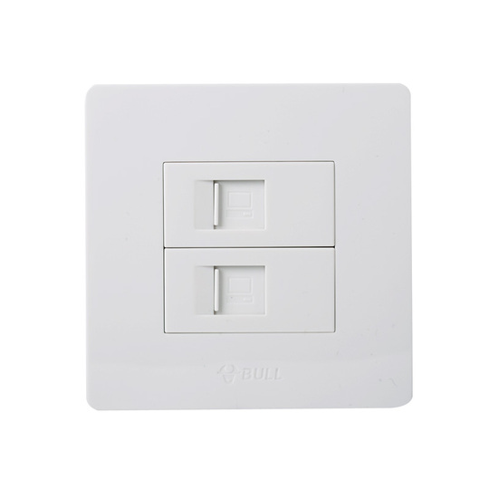 Bull G07 Dual Computer Network Socket Panel - Ivory White