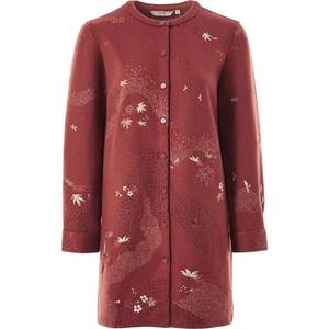 Fishing clothing windbreaker outside female 2023 new cotton embroidery flower long knitted woven coat FGFD3043