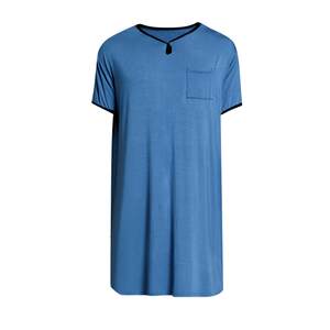 Cooling men's nightdress pajamas Men's summer thin ice silk Model pajamas men's long short -sleeved loose increase increase