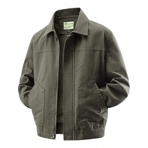 
Jeep pure cotton jacket for men autumn 2025 new loose middle-aged dad men's wash lapel casual jacket