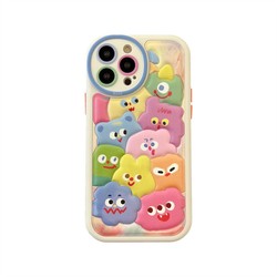 14promax Full Screen Cartoon Colorful Little Monster Iphone12 Mobile Phone Case Suitable For Apple 13 New Model 11 Anti-fall