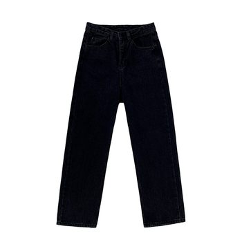 Show your leg length! Straight stretch jeans~