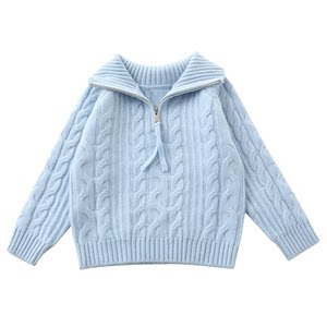 
Autumn and winter three-strand thickened children's cashmere sweaters for boys and girls, lapel cashmere sweaters, baby sweaters