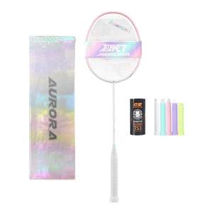 Kawasaki Kawasaki Aurora 7 Badminton Racket Carbon Fiber 5U Ultra Light Official Authentic Product for Beginners for Men and Women