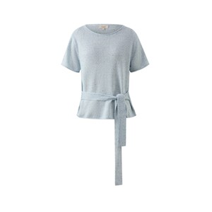 
[Paper yarn] Eland knitted T-shirt feminine round neck short-sleeved lace-up top 2026 summer new style