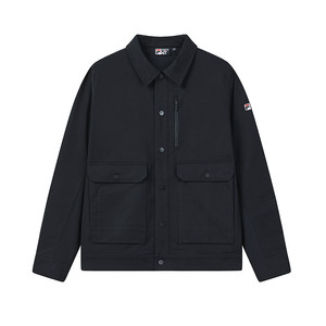 
FILA official men's knitted long-sleeved jacket 2026 summer new workwear business casual executive jacket top