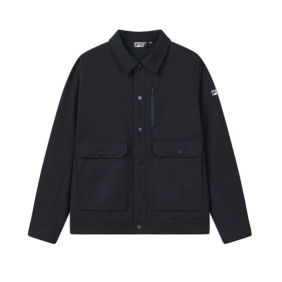 
FILA official men's knitted long-sleeved jacket 2026 summer new workwear business casual executive jacket top