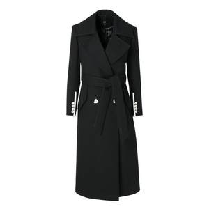 
IDPAN mid-length woolen coat for women in winter new fashion lace-up high-end fashion style temperament jacket