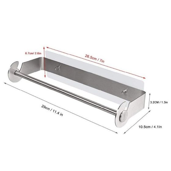 厂家直供 免打孔  胶贴不锈钢长纸巾架 厨T房纸巾架置物架