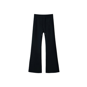 
Pear-shaped body slightly flared casual pants for women 2025 autumn and winter plus velvet for fat girls mm high waist elastic slimming sports pants