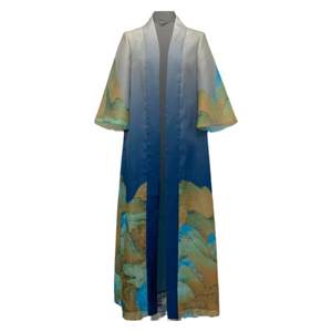 
Hucheng Ancient Lady Summer For Women Thousand Miles Long Style Over Knee Loose Temperament National Retro Thin Style Outdoor