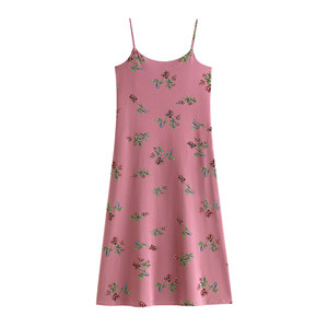 Yoo Inner with Chest Paddy Night Dress Women's Pajamas Summer Summer Sling Vest Pure Cotton Long Pink Long Skirt Can Be Wear Outside