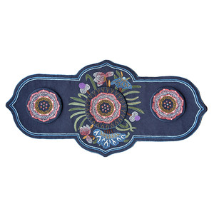 Colorful rosette handmade DIY fabric cotton linen fabric traditional ancient style embroidery material bag European embroidery kit