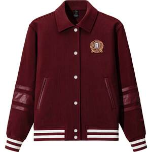 
ANTA baseball uniform jacket for women winter new thickened retro college style cardigan casual top 162548709N