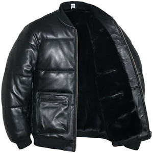 
Thickened plush first-layer sheep leather jacket for men, slim-fitting short youth casual simple baseball cotton jacket disassembly