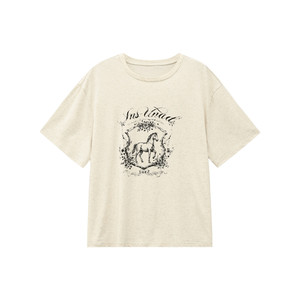 
Zheng Maimai Pony Garden Spring and Summer New Lyocell Tencel Casual Versatile Commuting Niche Printed Short Sleeves