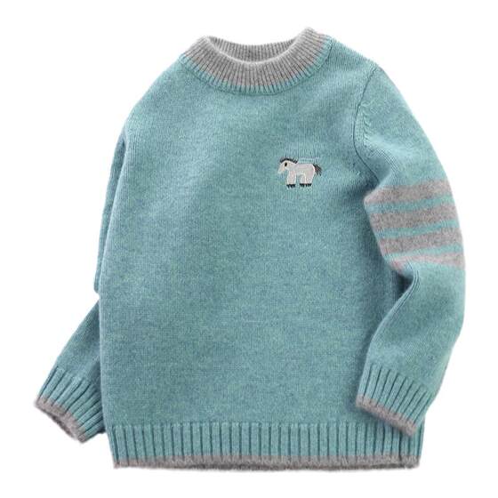 
Children's cashmere sweater for boys' sweater cashmere knitted base shirt baby round neck small and medium children's pullover thickened autumn and winter