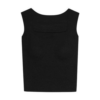 All-match soft and glutinous threaded square collar vest