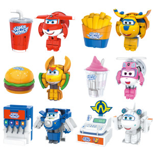 
[Children's Day Gift] Audi Double Diamond Super Wings Changing Food Transformation Toy Coke Burger Play