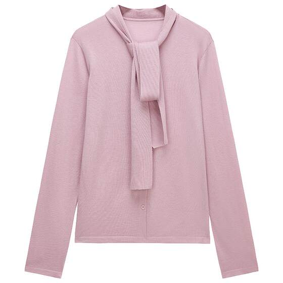 
[Mid-Season Discount] Oushili Wool Ribbon Pullover Knitted Sweater Women's Top Design for Spring and Summer