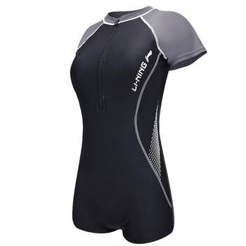 Li Ning swimsuit women's one-piece flat angle professional sports
