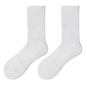 
Zimo socks men's summer thin pure cotton yarn deodorant mid-tube towel sports white and black sweat-absorbent cotton socks long socks