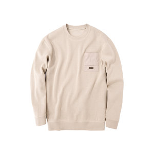 
MrBu round neck pullover sweatshirt men's autumn and winter long-sleeved woven pocket fashion t-shirt top broken code