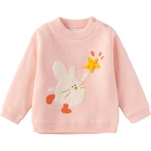 
Balabala baby knitted sweater for boys and girls plus velvet sweater winter new children's clothing baby pullover bottoming shirt