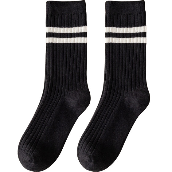 Socks women's mid-calf autumn and winter pile socks high quality pure cotton deodorant 7a antibacterial thick warm women's stockings pure cotton